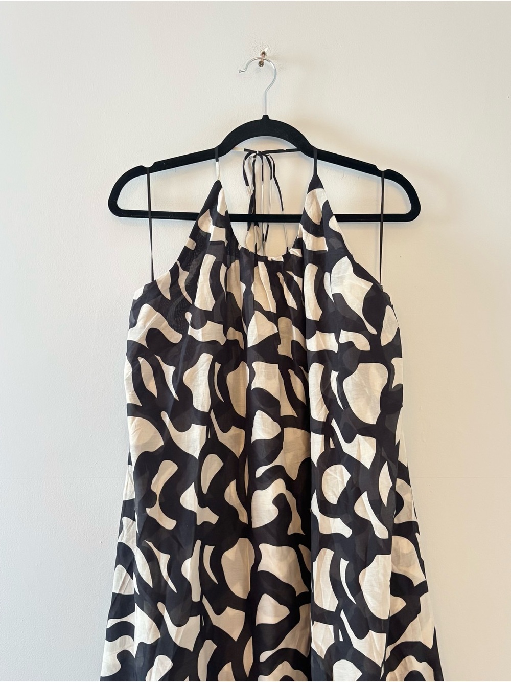 DISSH Silk Blend Halter Maxi Dress Neck Tie Printed Lined Lightweight - Picture 2 of 6